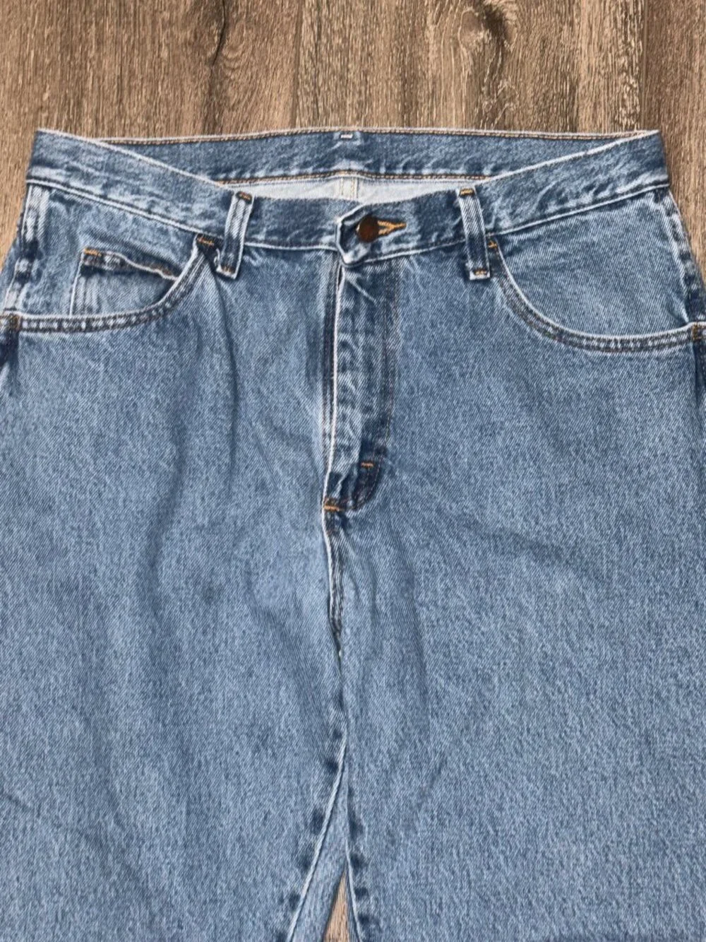 Wrangler Rustler Jeans Mens 32x34 Straight Leg Med Wash Denim Workwear